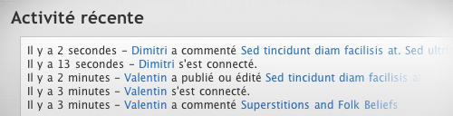 Activity : Afficher l'activité de vos membres !