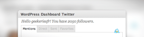 WordPress Dashboard Twitter