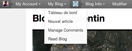 Barre d'administration de WordPress 3.1