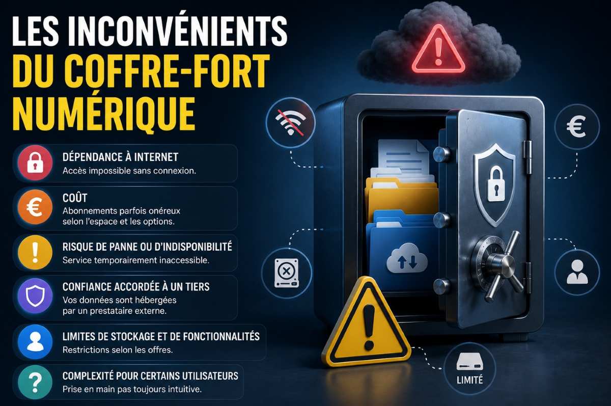 inconvénients du coffre fort numerique