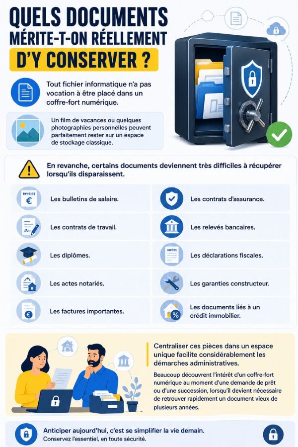 documents à mettre dans un coffre fort numerique