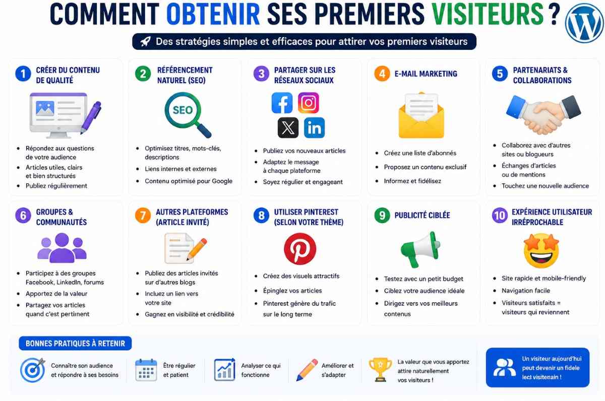 obtenir ses premiers visiteurs