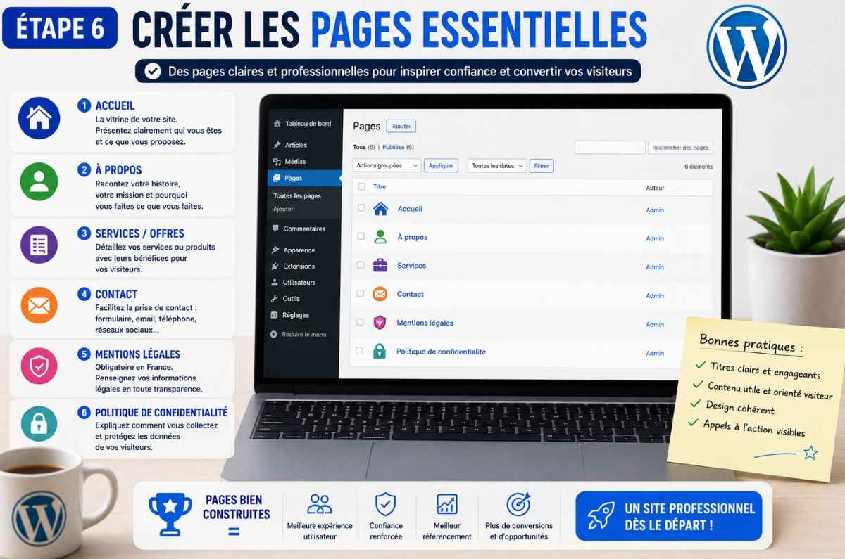 pages essentielles wordpress