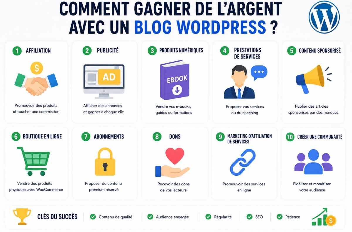 solutions gagner argent site wordpress
